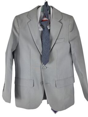 Children's Light Gray Suit Jacket And Pants with 2 Matching Ties